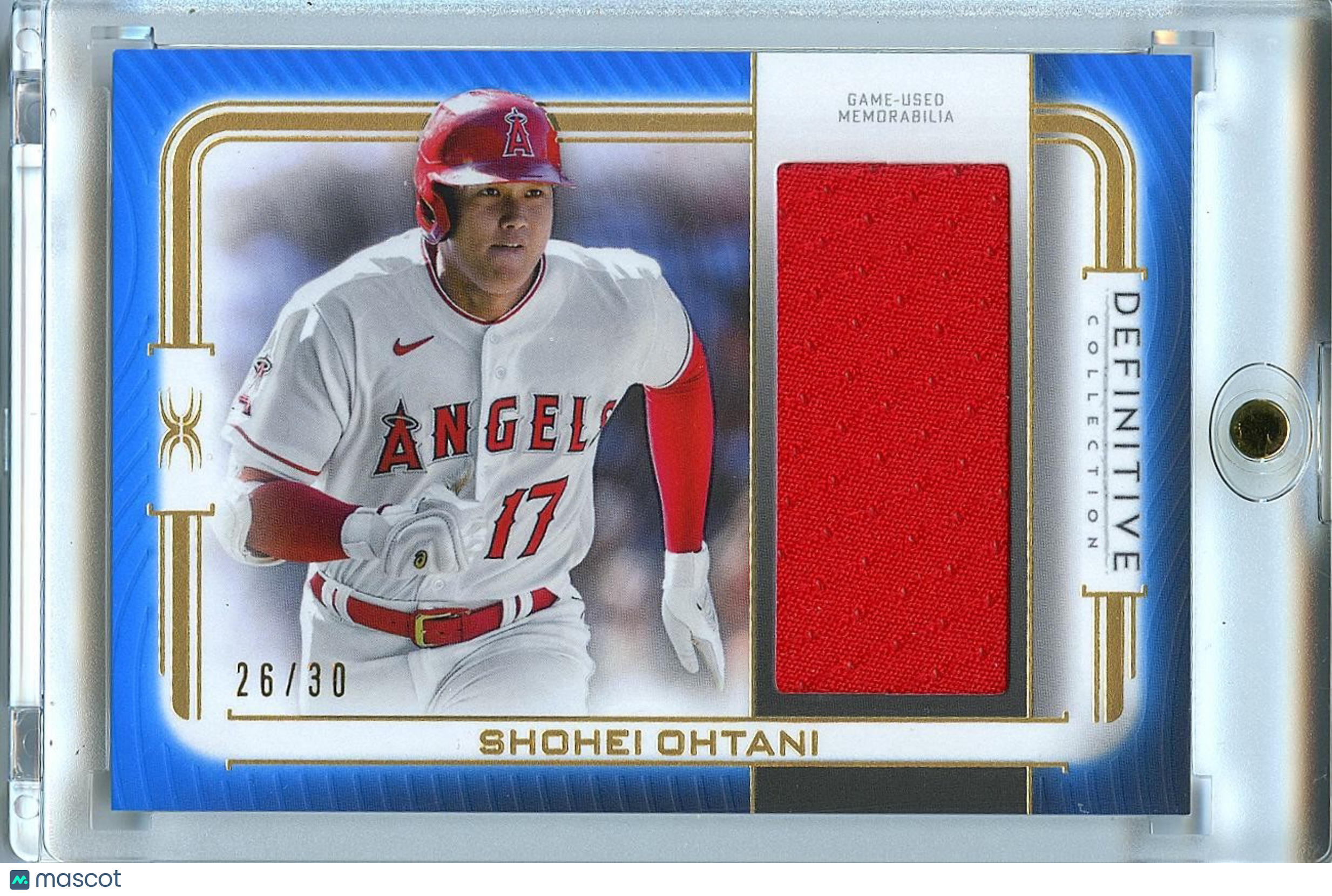 Shohei Ohtani 2023 Topps Definitive Game Worn Jersey Patch LA Angels 26/30