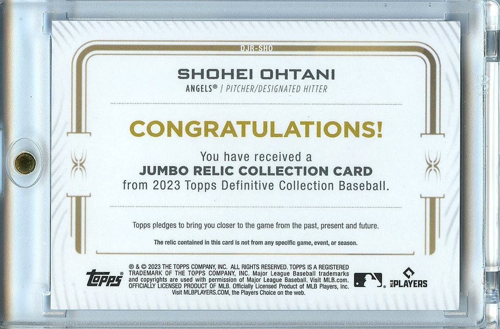 Shohei Ohtani 2023 Topps Definitive Game Worn Jersey Patch LA Angels 26/30