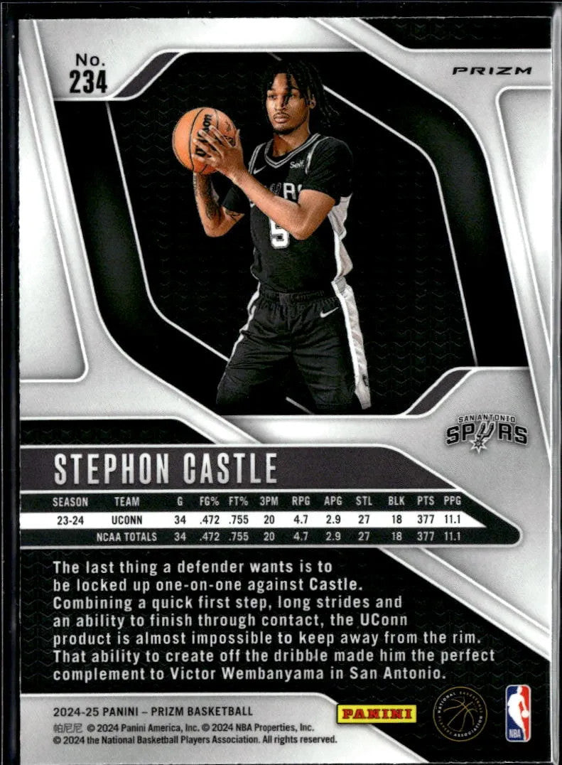 Stephon Castle 2024 Prizm Hyper Prizm Rookie RC San Antonio Spurs #234