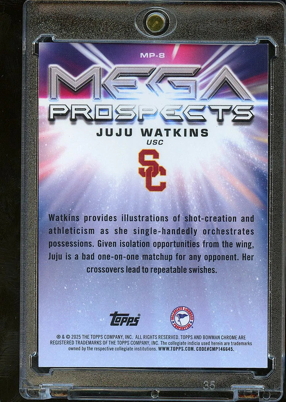 JuJu Watkins 2025 Bowman Chrome Mega Prospects Green Mojo Refractor RC 23/99 USC
