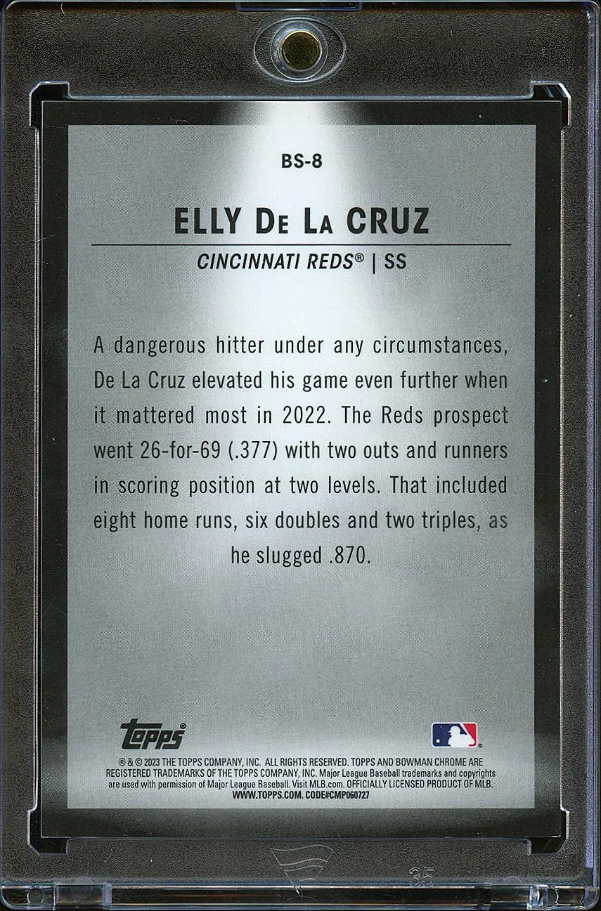 Elly De La Cruz 2023 Bowman Chrome Spotlight Mini-Diamond Refractor 41/150 Reds