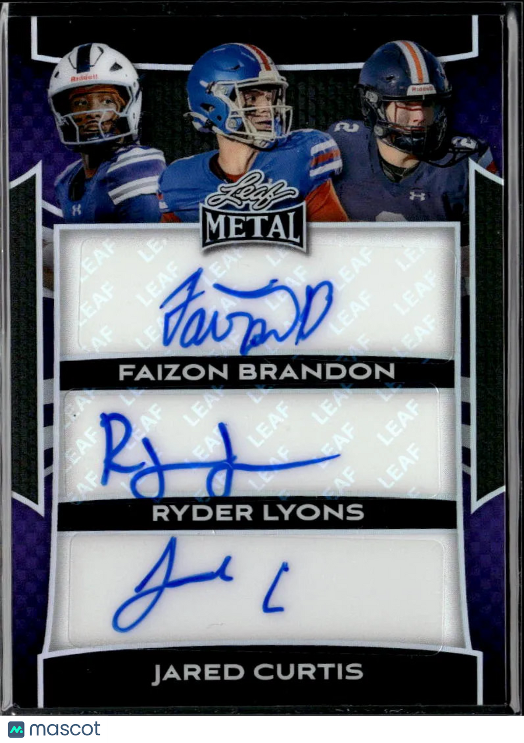 Jared Curtis / Ryder Lyons / Faizon Brandon 2025 Leaf Metal Triple Autograph /10