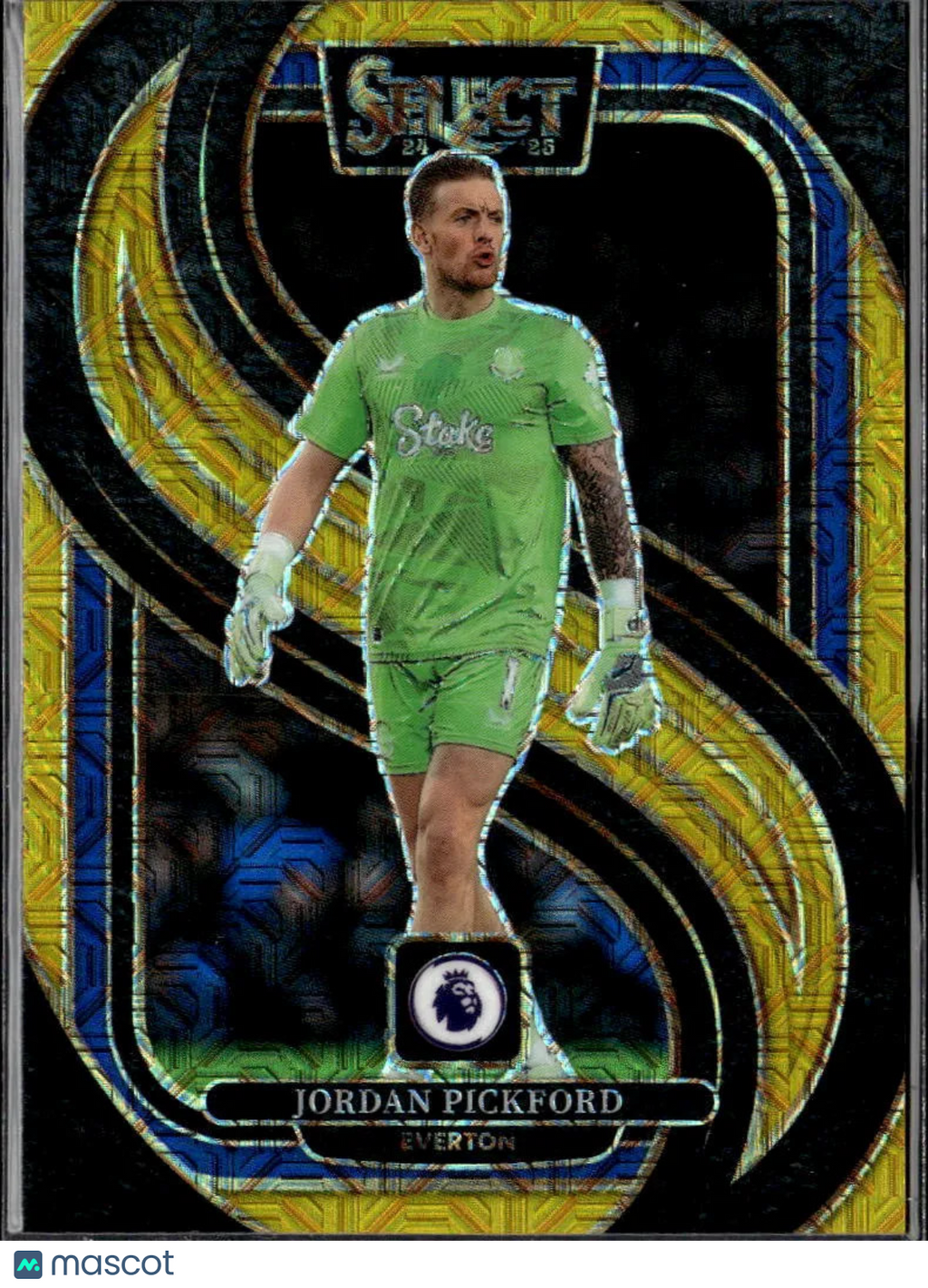 Jordan Pickford 2025 Select Mezzanine Gold Prizm SSP 1/10 Everton