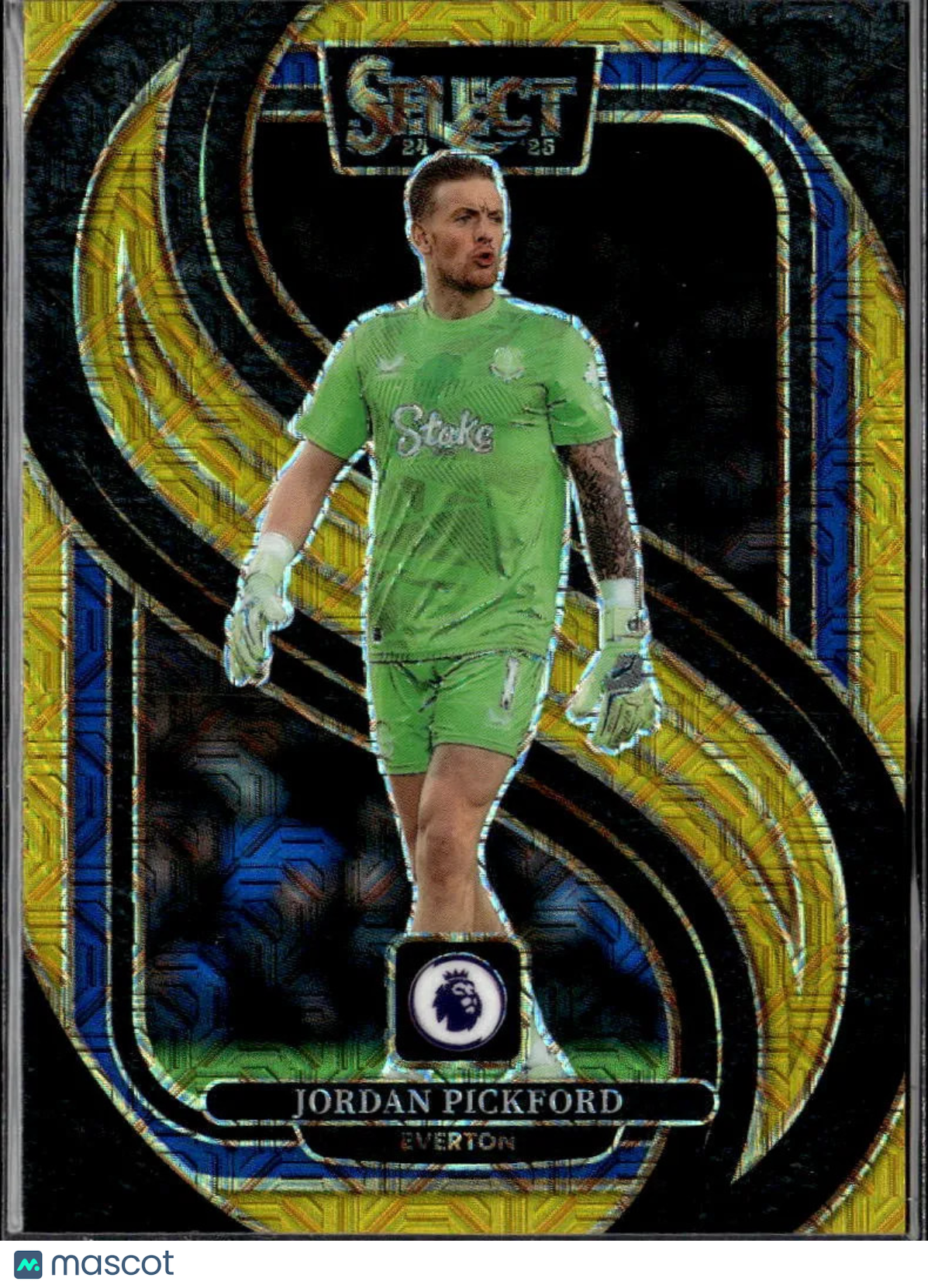 Jordan Pickford 2025 Select Mezzanine Gold Prizm SSP 1/10 Everton