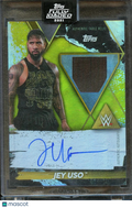 Jey Uso 2021 Topps WWE Fully Loaded Auto Autograph Table Patch 46/75