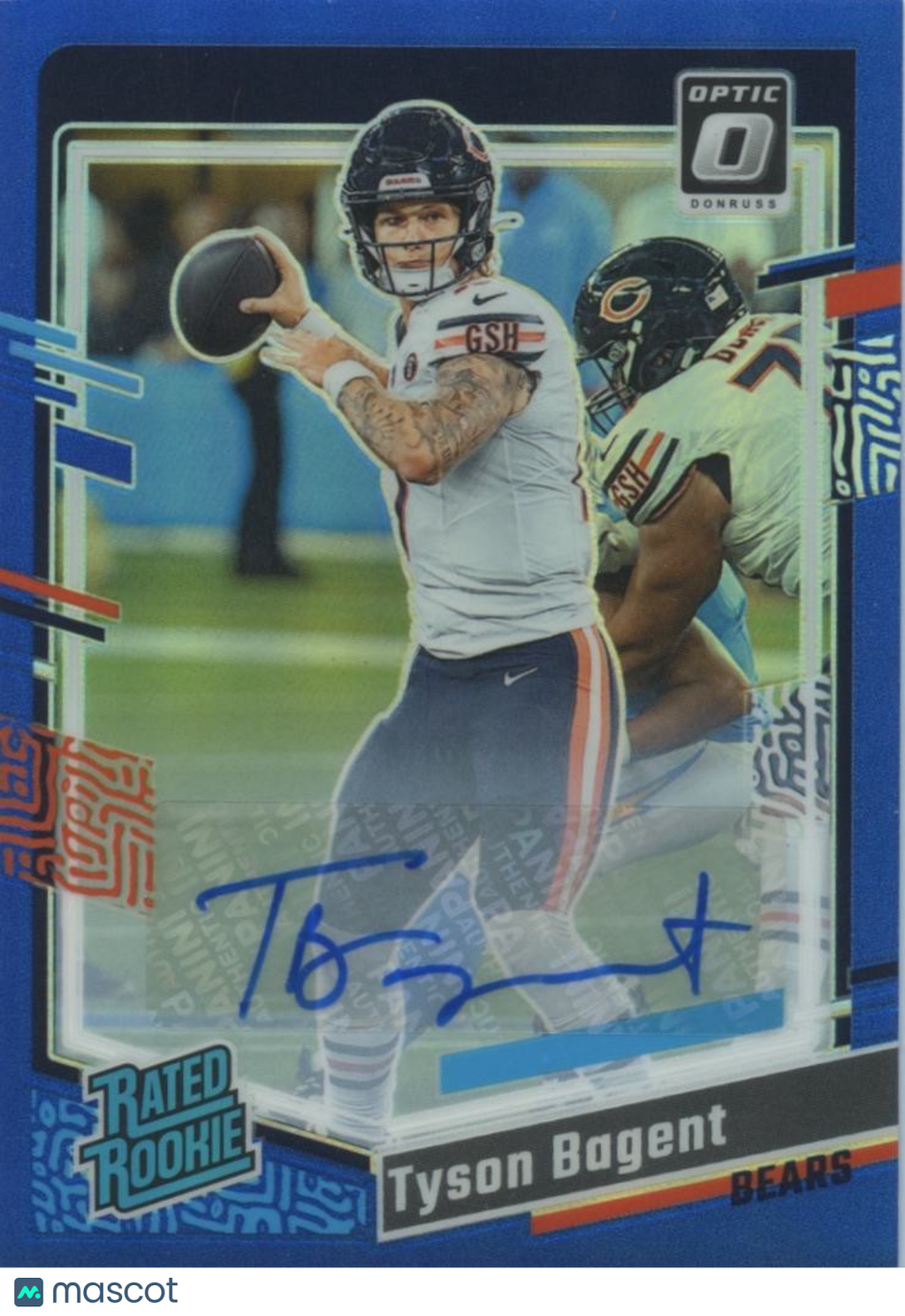 Tyson Bagent 2023 Optic Rated Rookie Blue Auto Autograph RC Chicago Bears 29/99