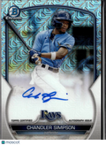 Chandler Simpson 2023 Bowman Chrome Mega Box Auto Autograph RC Tampa Bay Rays