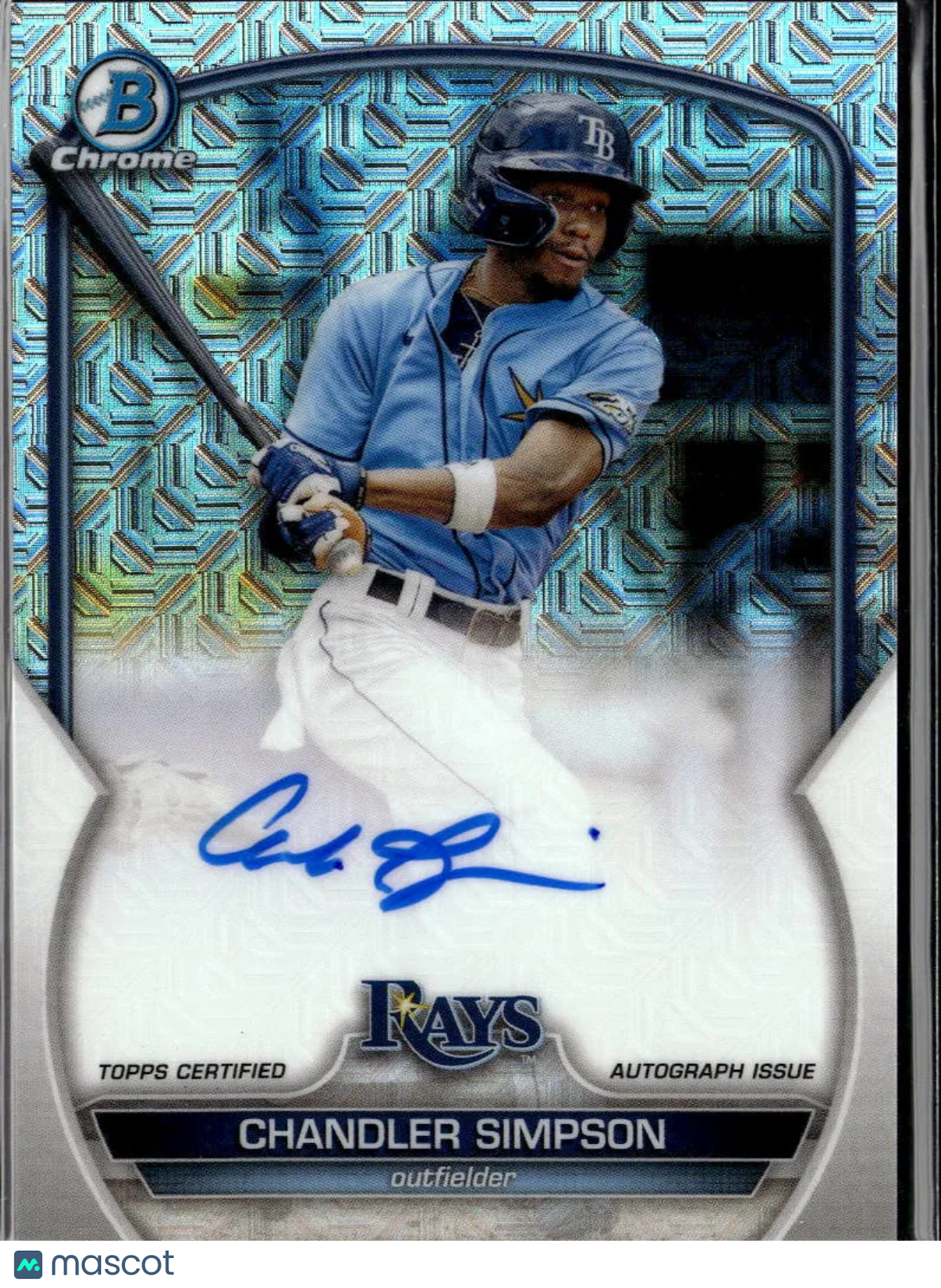Chandler Simpson 2023 Bowman Chrome Mega Box Auto Autograph RC Tampa Bay Rays