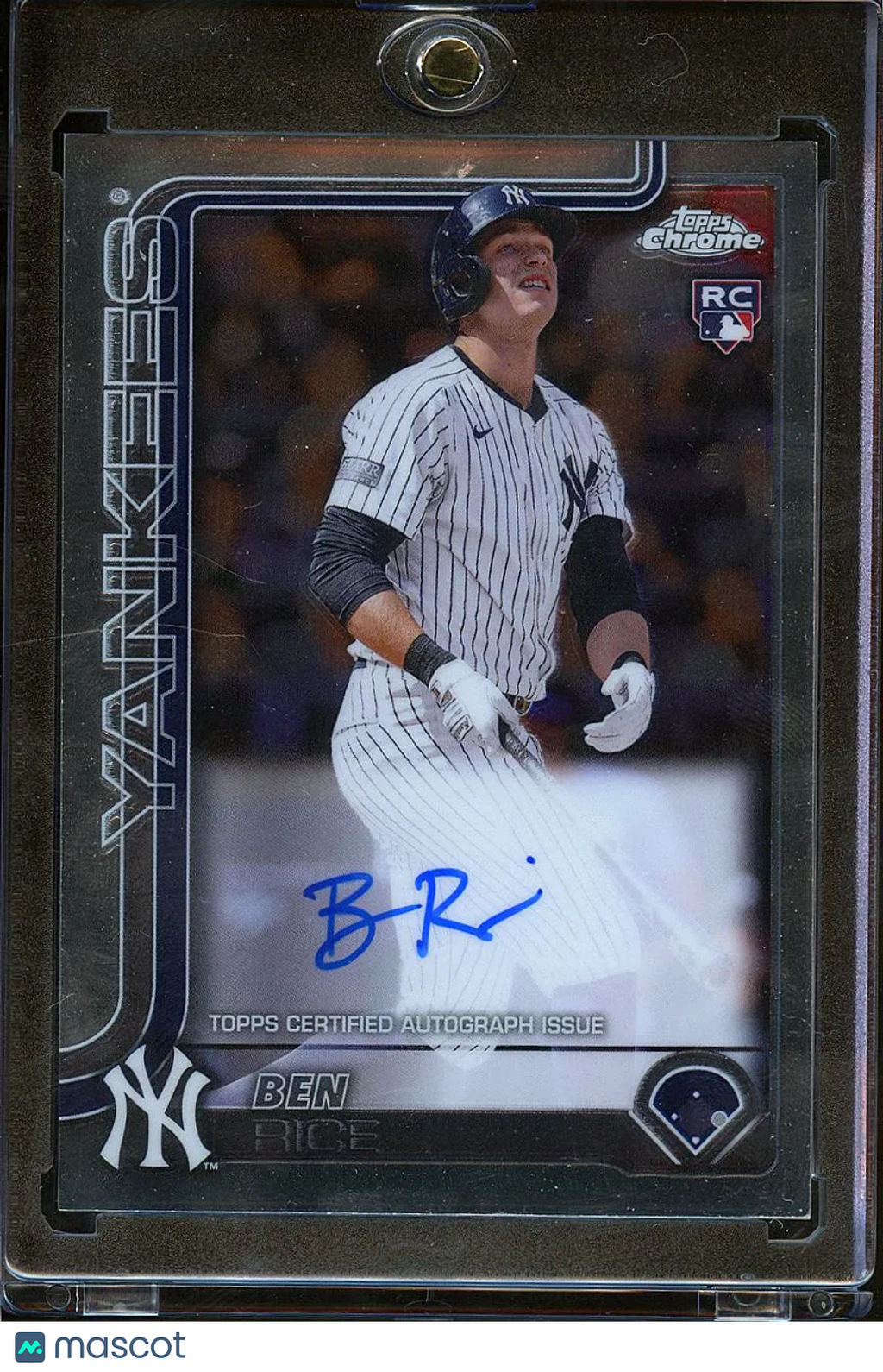 Ben Rice 2025 Topps Chrome Auto Autograph Rookie RC New York Yankees