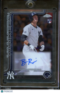 Ben Rice 2025 Topps Chrome Auto Autograph Rookie RC New York Yankees