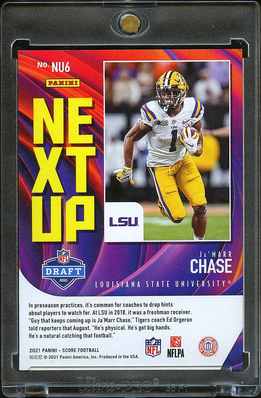 Ja'Marr Chase 2021 Score Next Up Lenticular CASE HIT SSP Rookie RC LSU Tigers