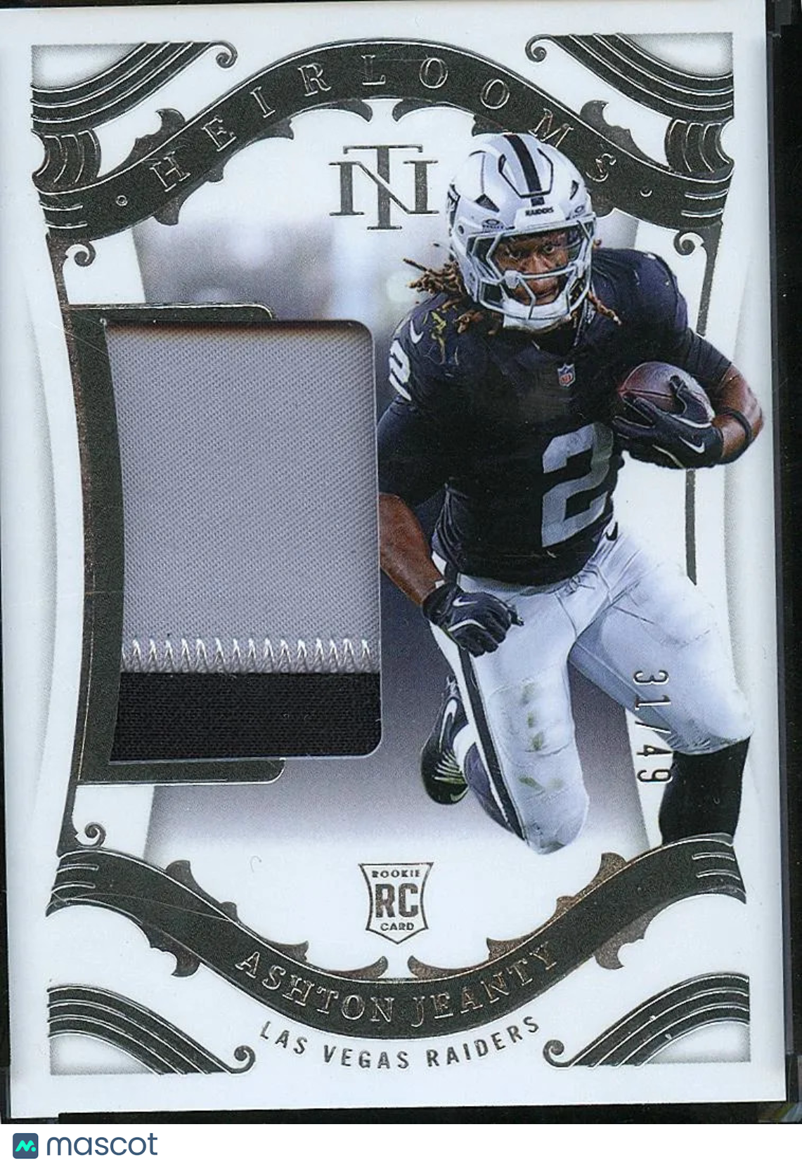 Ashton Jeanty 2025 National Treasures Jersey Patch RC 31/49 LV Raiders