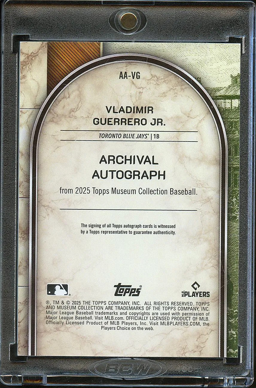 Vladimir Guerrero Jr. 2025  Museum Collection Auto Autograph 13/15 Blue Jays