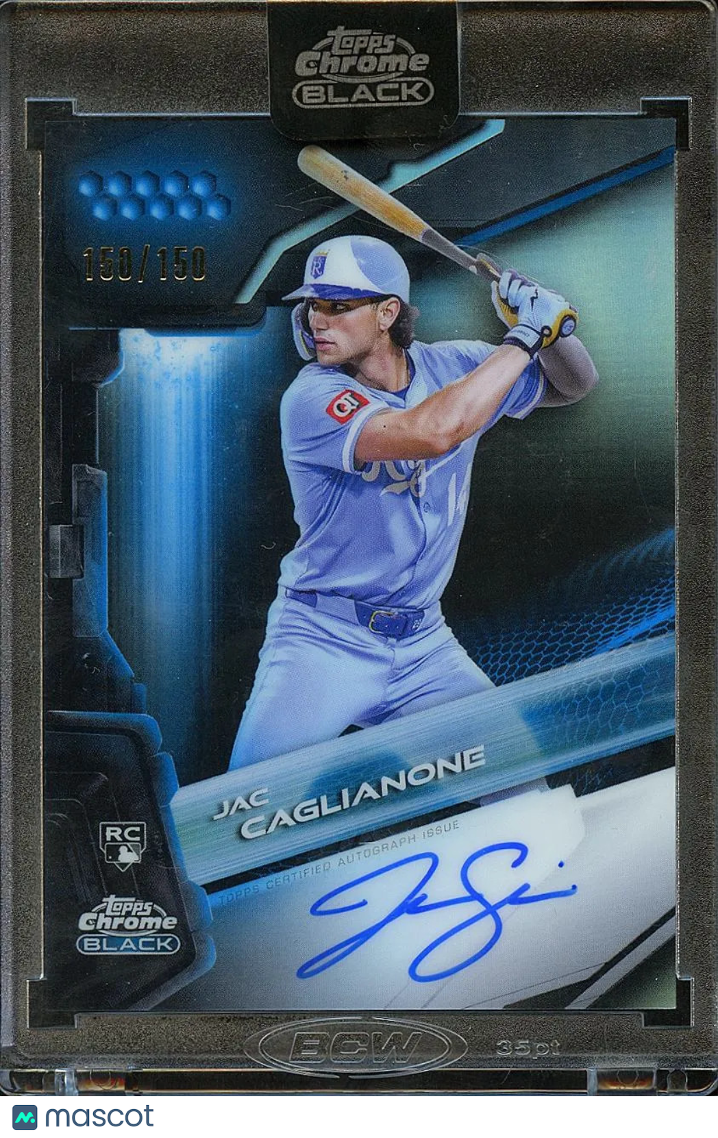 Jac Caglianone 2026 Topps Chrome Black BLUE Auto Autograph RC 150/150 Royals
