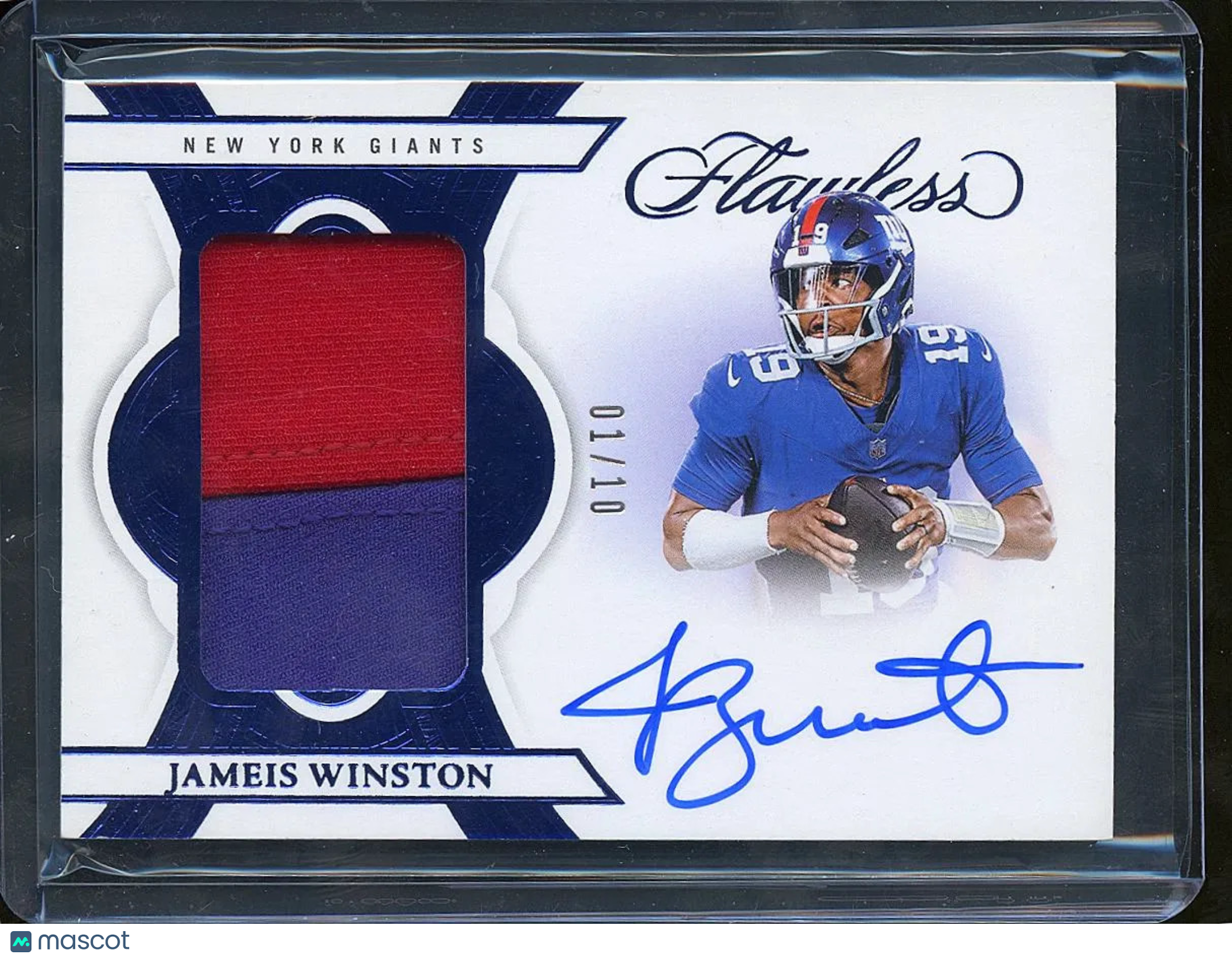 Jameis Winston 2025 Flawless Auto Autograph Patch BLUE NY Giants 1/10