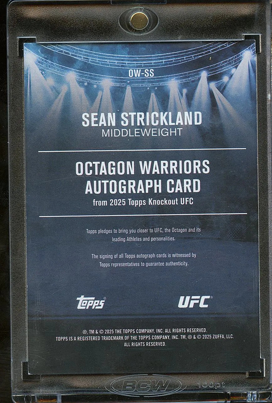 Sean Strickland 2025 Topps Knockout UFC On Card Auto Autograph MMA 28/50