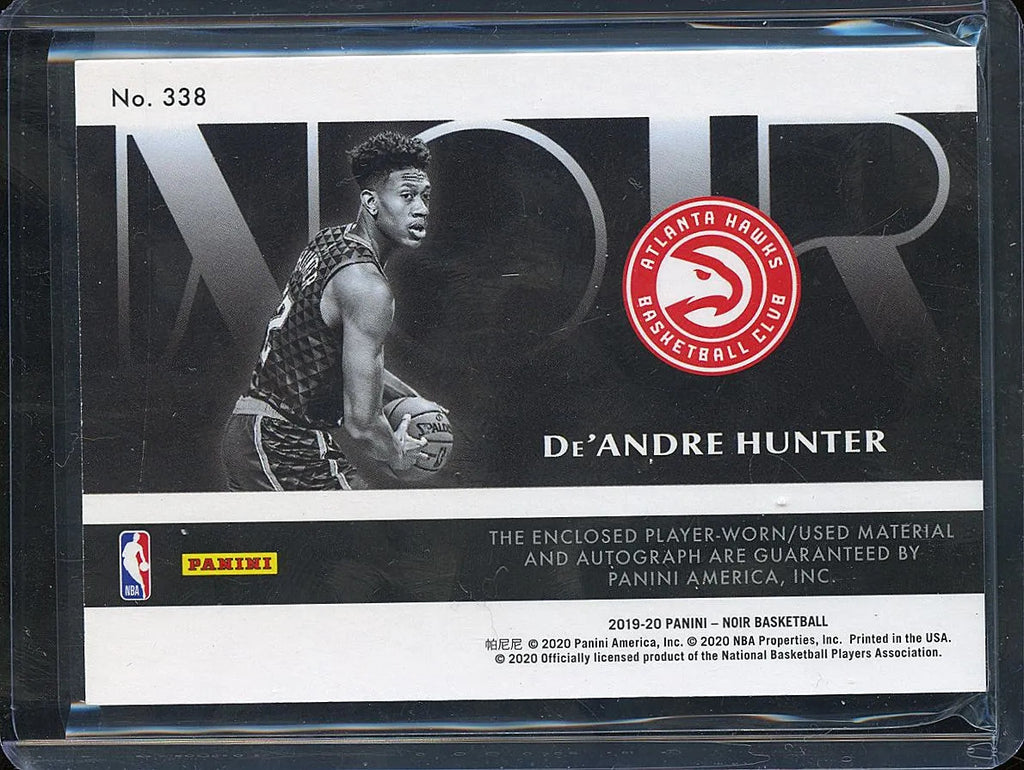 De'Andre Hunter 2020 Noir Auto Autograph Patch RC Atlanta Hawks 59/99