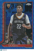Derik Queen 2025-26 Topps Chrome Blue Wave Refractor Rookie RC Pelicans 10/150