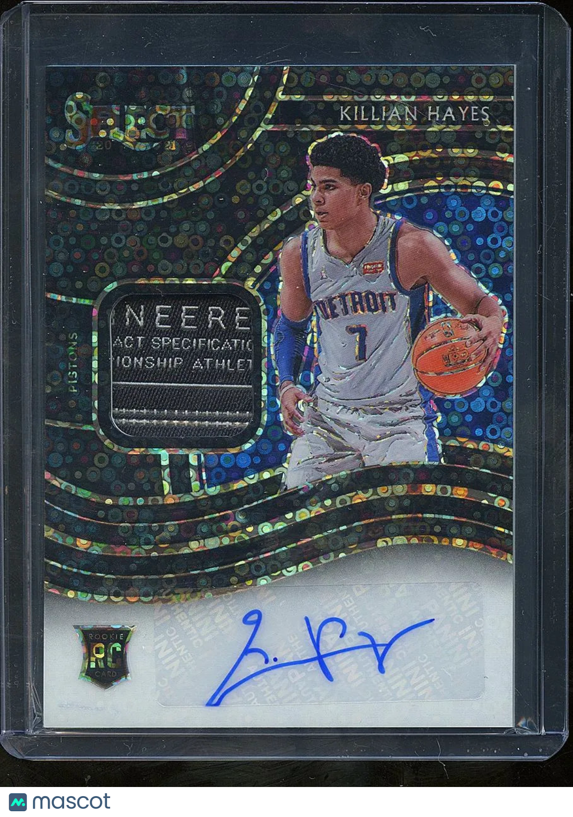 Killian Hayes 2021 Select Black Auto Autograph Laundry Tag Patch 1/1 RC Pistons