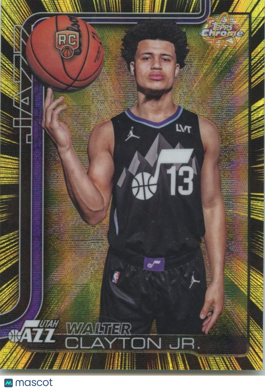 Walter Clayton Jr. 2025-26 Topps Chrome Radiating Rookies SSP RC Utah Jazz