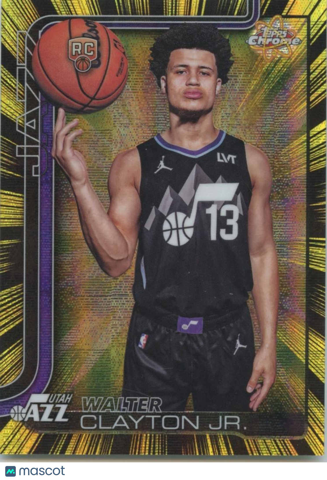 Walter Clayton Jr. 2025-26 Topps Chrome Radiating Rookies SSP RC Utah Jazz
