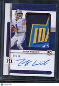 Zach Wilson 2021 National Treasures Auto Autograph LOGO Patch RC BYU 9/10