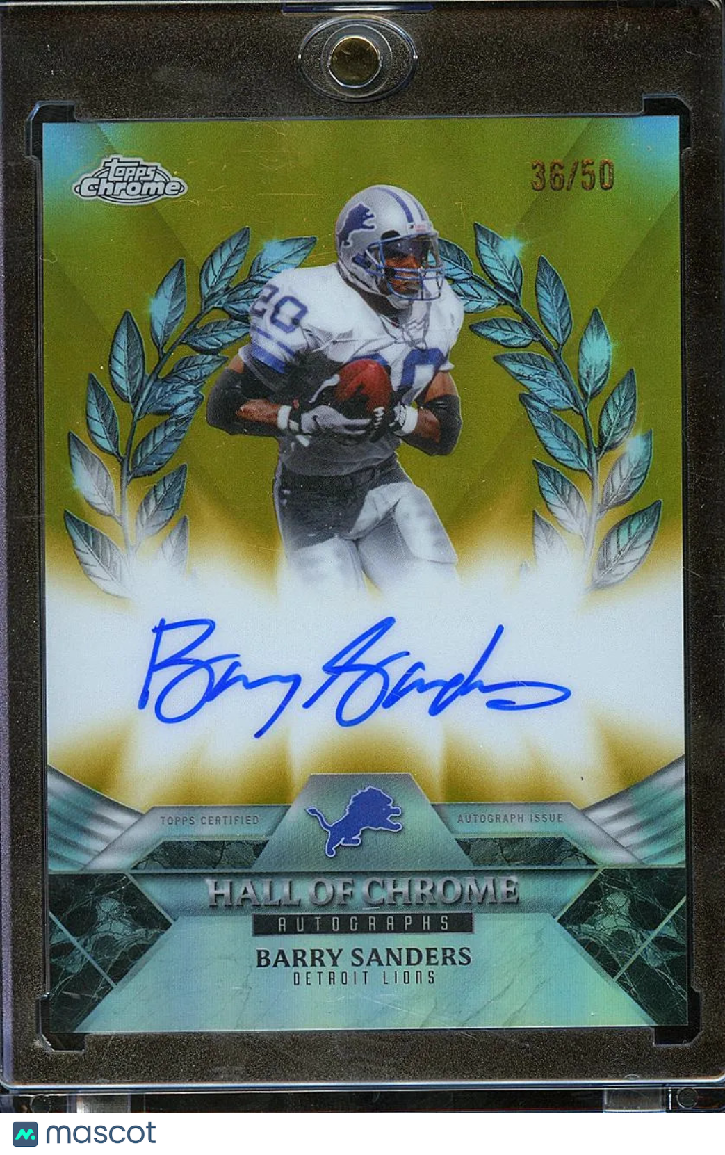 Barry Sanders 2025 Topps Chrome GOLD Auto Autograph 38/50 Detroit Lions