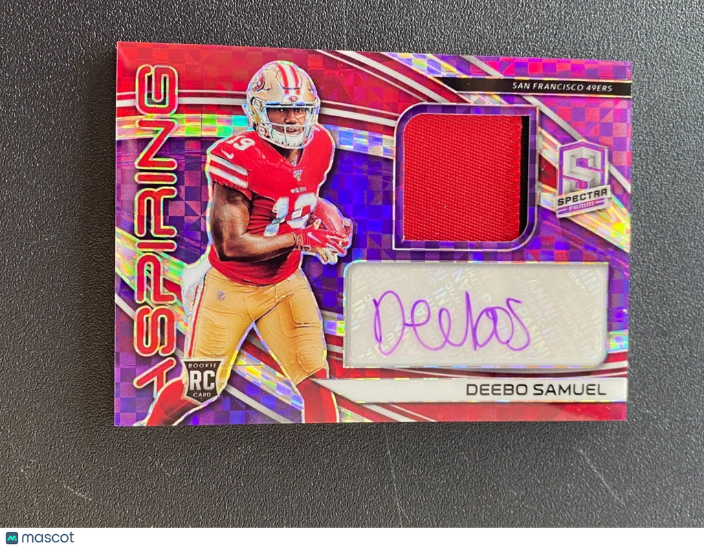 Deebo Samuel 2019 Spectra Auto Autograph Patch RC Purple Rookie SF 49ers 26/35