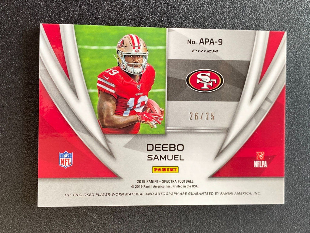 Deebo Samuel 2019 Spectra Auto Autograph Patch RC Purple Rookie SF 49ers 26/35