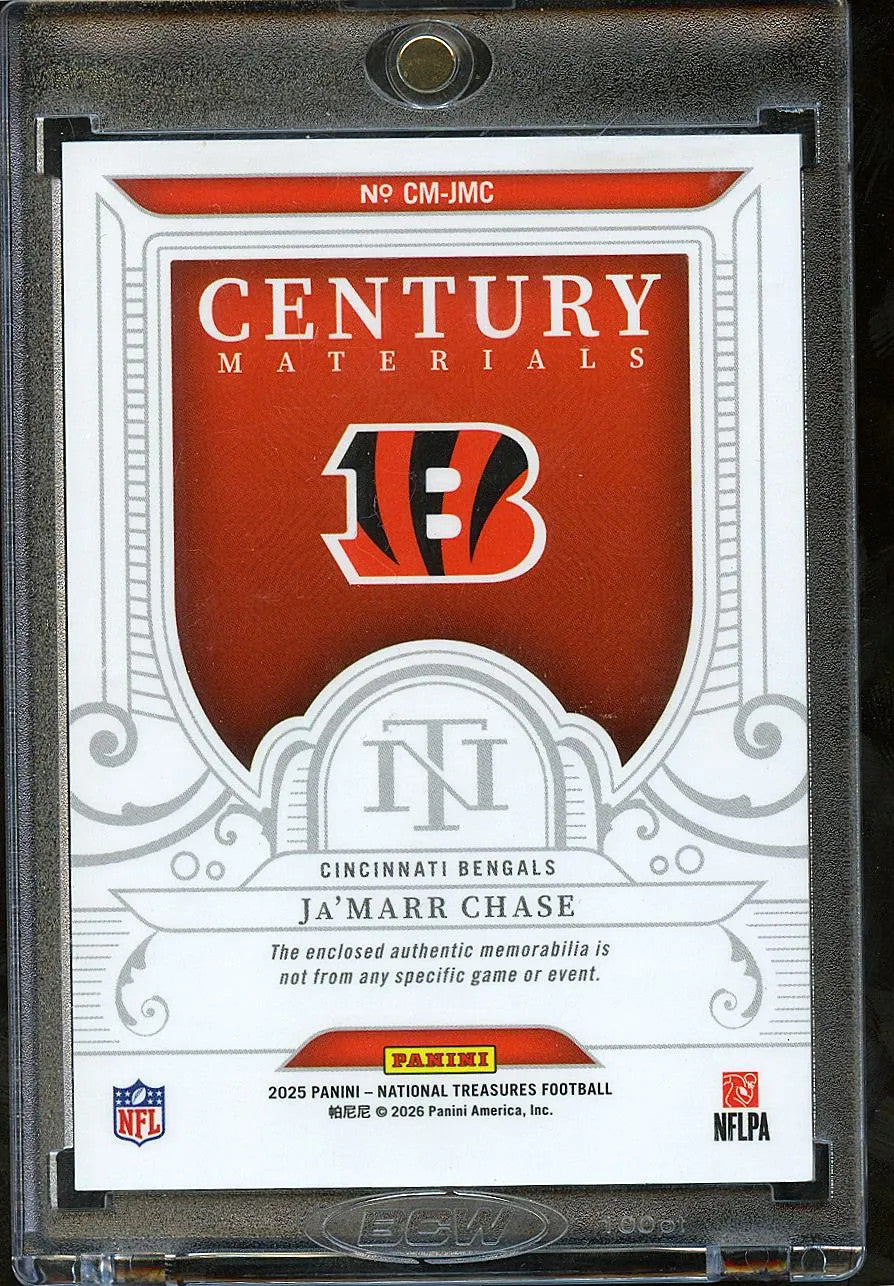 Ja'Marr Chase 2025 National Treasures Jersey Patch 15/25 Cincinnati Bengals
