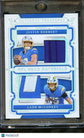 Justin Herbert / Ladd McConkey 2025 National Treasures Jersey Patch /25 Chargers