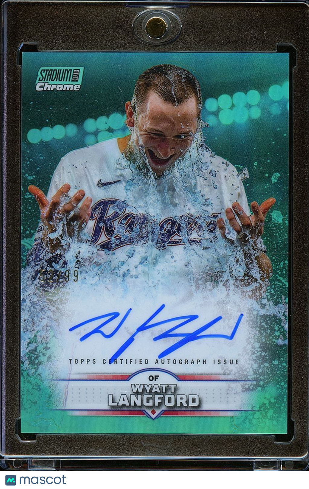Wyatt Langford 2025 Stadium Club Auto Autograph Texas Rangers 52/99
