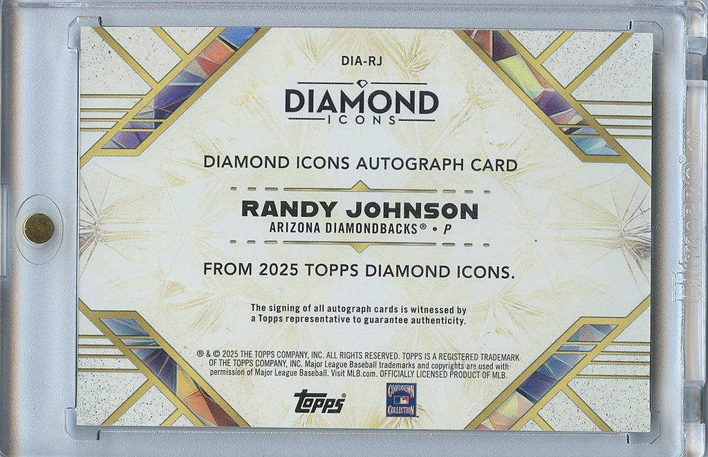Randy Johnson 2025 Diamond Icons on Card Auto Autograph Diamondbacks 3/10