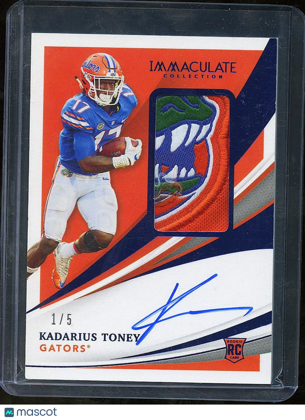 Kadarius Toney 2021 Immaculate Auto Autograph LOGO Patch RC Florida Gators 1/5