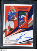 Kadarius Toney 2021 Immaculate Auto Autograph LOGO Patch RC Florida Gators 1/5