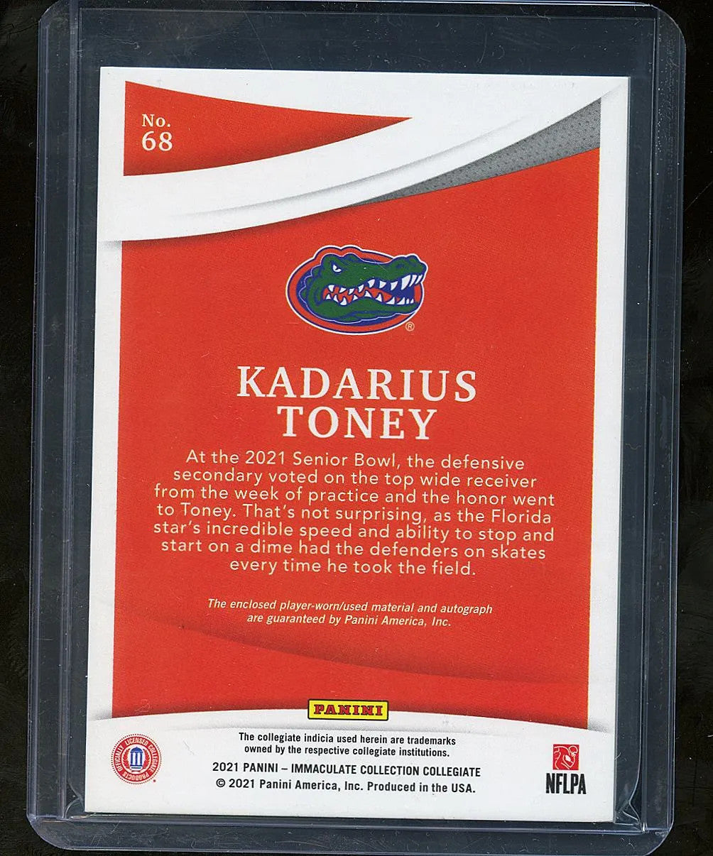 Kadarius Toney 2021 Immaculate Auto Autograph LOGO Patch RC Florida Gators 1/5