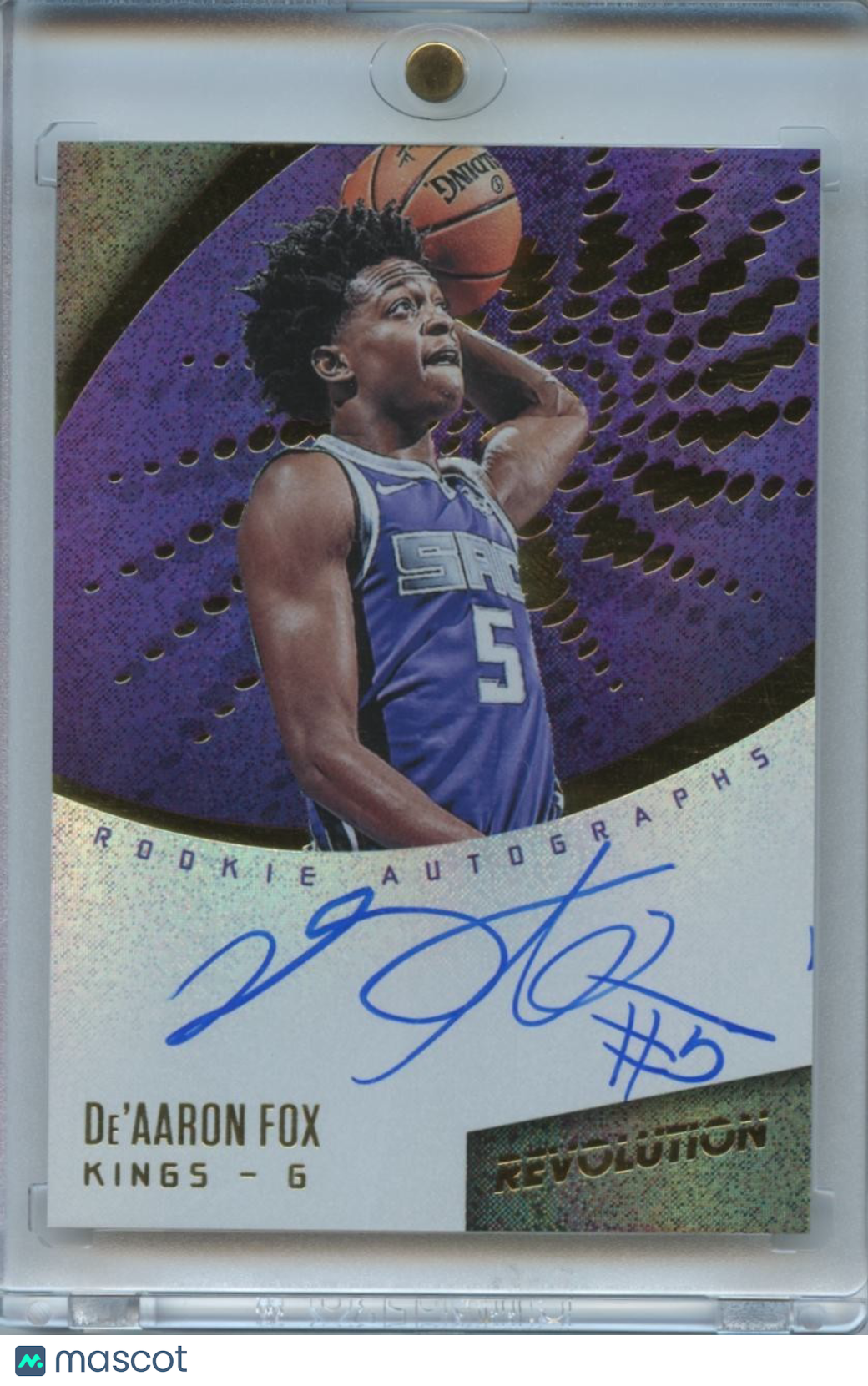 De'Aaron Fox 2017-18 Revolution on Card Auto Autograph Rookie Sacramento Kings