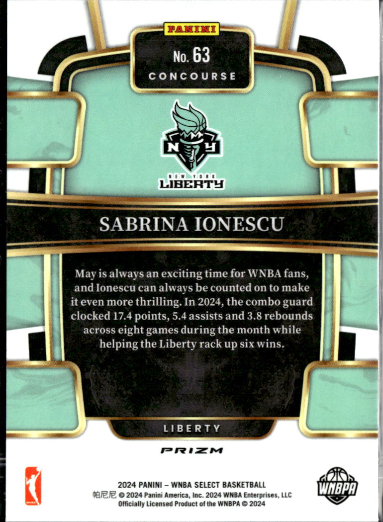 Sabrina Ionescu 2024 Select Pink Cracked Ice New York Liberty