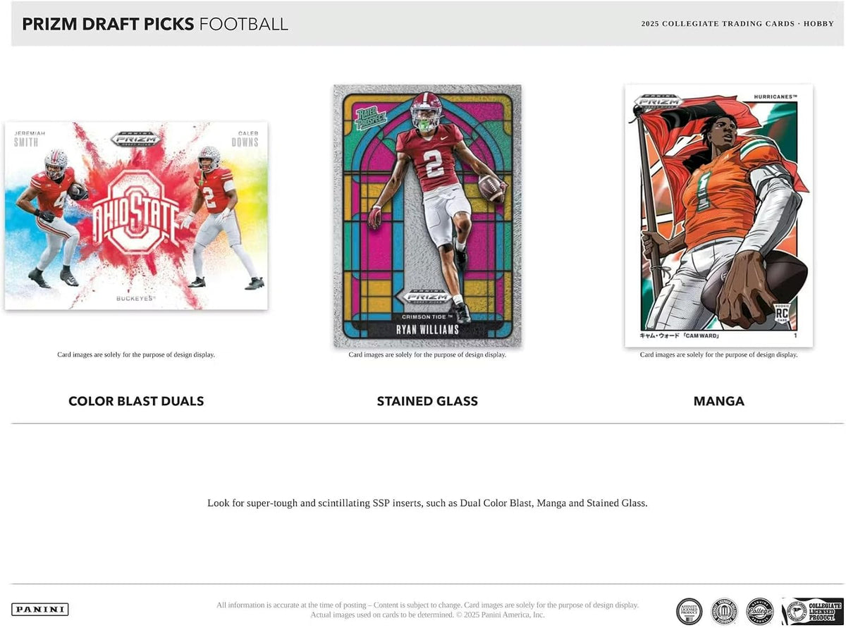 2025 Panini Prizm Draft Picks Football Hobby Box