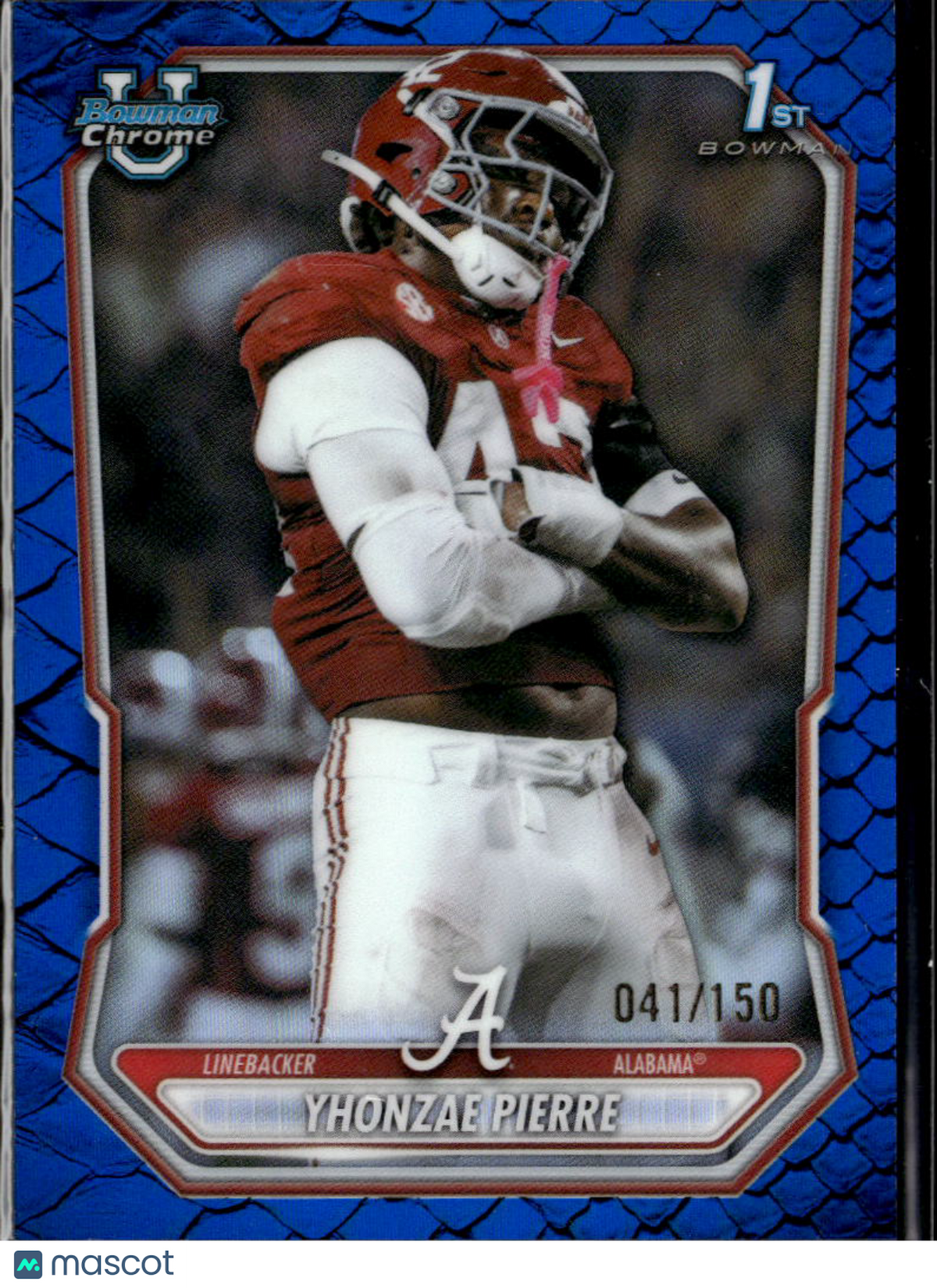 Yhonzae Pierre 2025 Bowman Chrome 1st Blue Reptilian 41/150 Alabama Crimson Tide