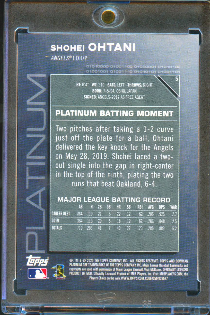 Shohei Ohtani 2020 Bowman Platinum GOLD Los Angeles Angels 48/50 #5