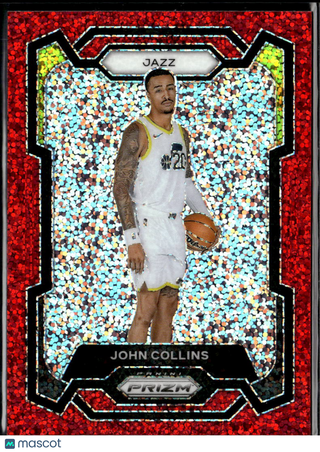 John Collins 2023 Panini Prizm Basketball Red Sparkle Utah Jazz