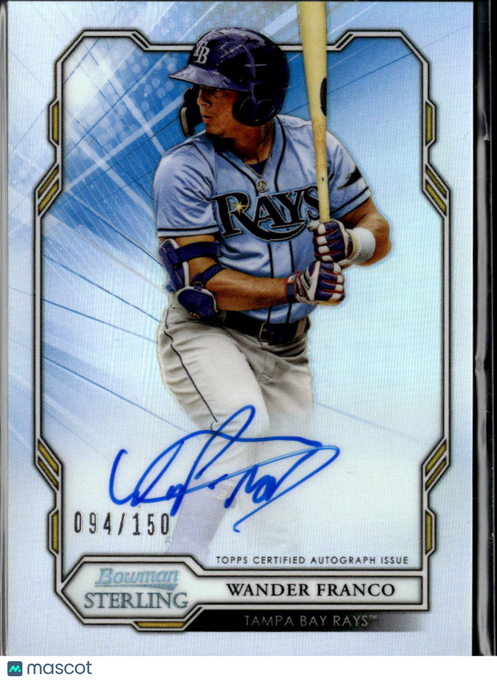 Wander Franco 2019 Bowman Sterling Auto Autograph 94/150 Tampa Bay Rays
