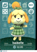 Isabelle Animal Crossing Series 2 Rookie RC amiibo Cards #301