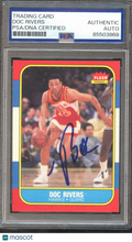 Doc Rivers 1986-87 Fleer Auto Autograph Rookie RC PSA DNA Atlanta Hawks