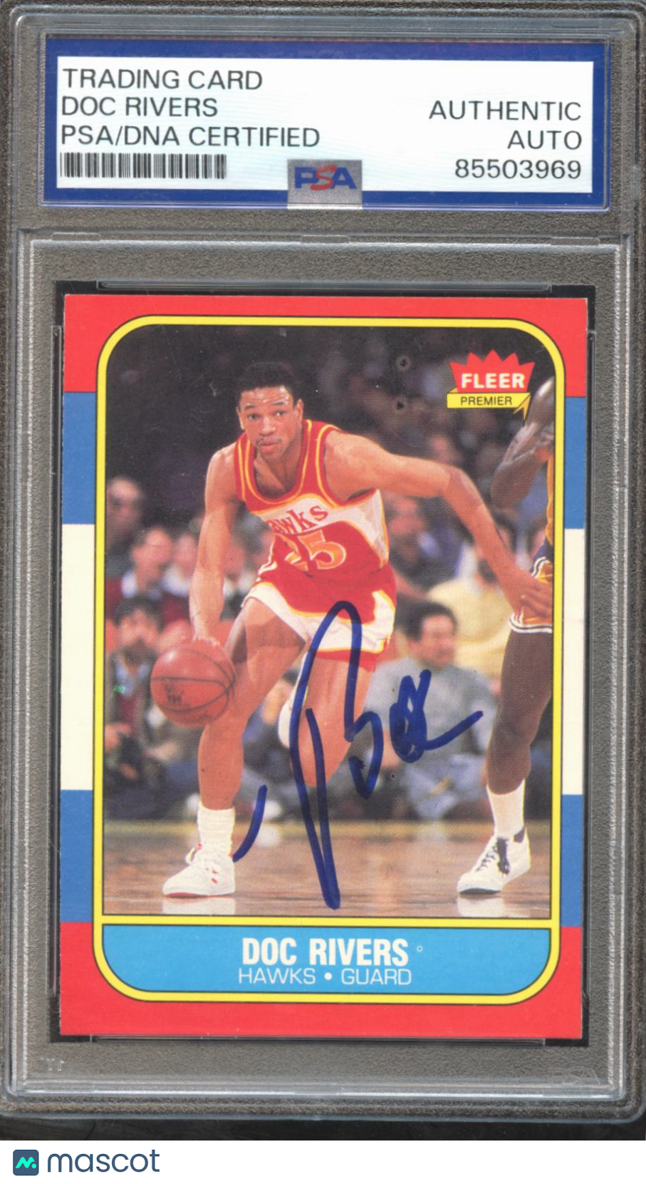 Doc Rivers 1986-87 Fleer Auto Autograph Rookie RC PSA DNA Atlanta Hawks
