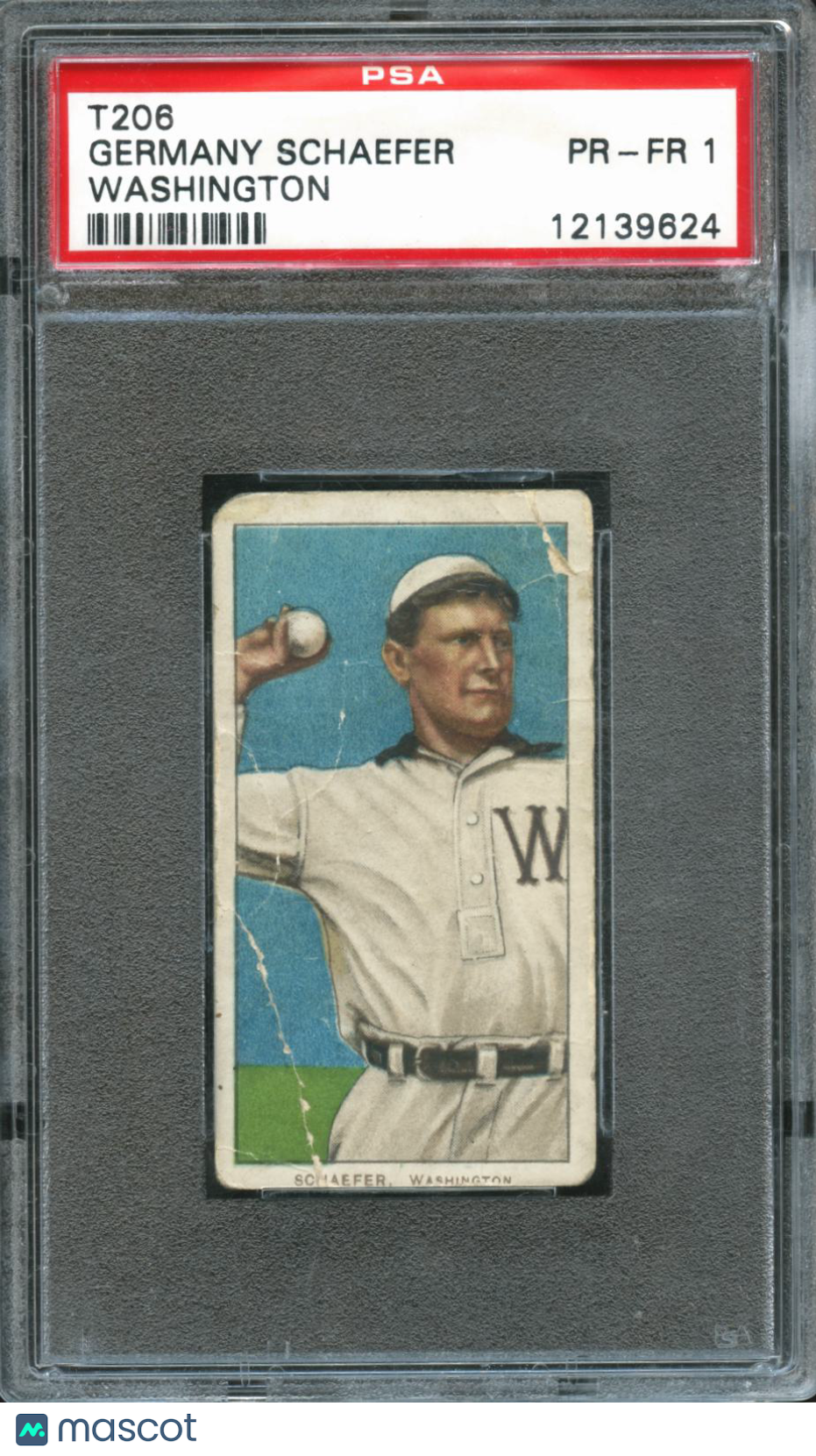 Germany Schaefer T206 Card Washington Senators PSA 1
