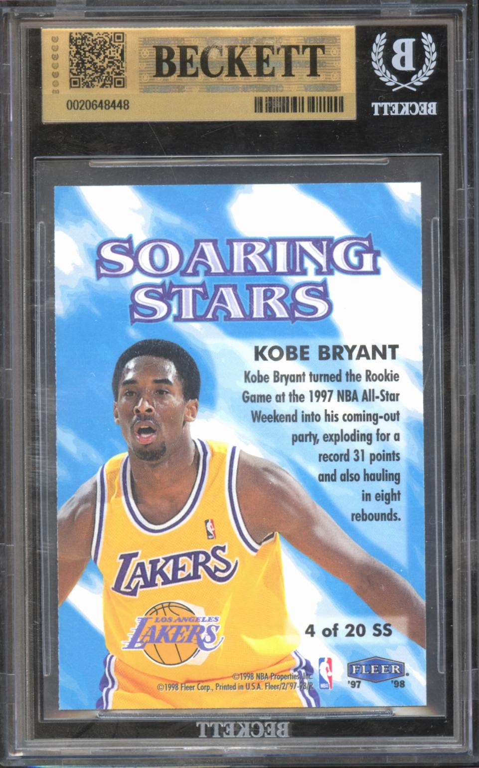 Kobe Bryant 1997-98 Fleer Soaring Stars #4 Los Angeles Lakers BGS 9.5