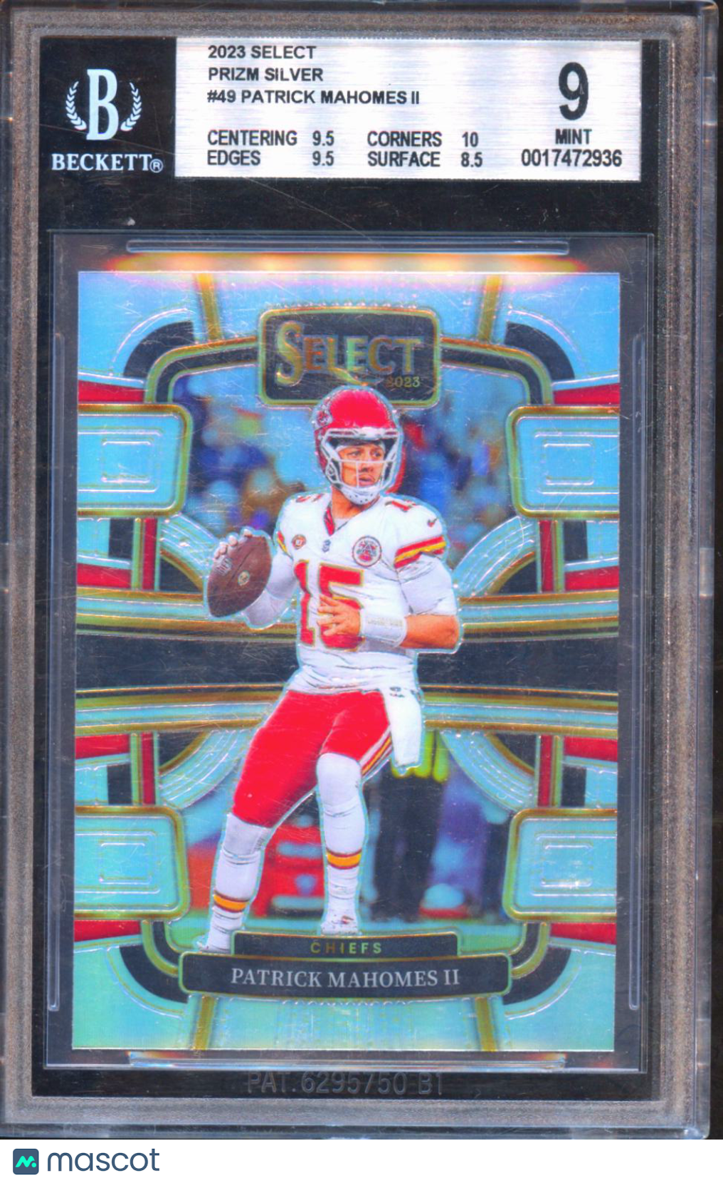 Patrick Mahomes 2023 Select Silver Prizm #49 BGS 9 Kansas City Chiefs