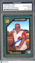 Jack Mckeon 2000 Topps Auto Autograph PSN DNA Cincinnati Reds